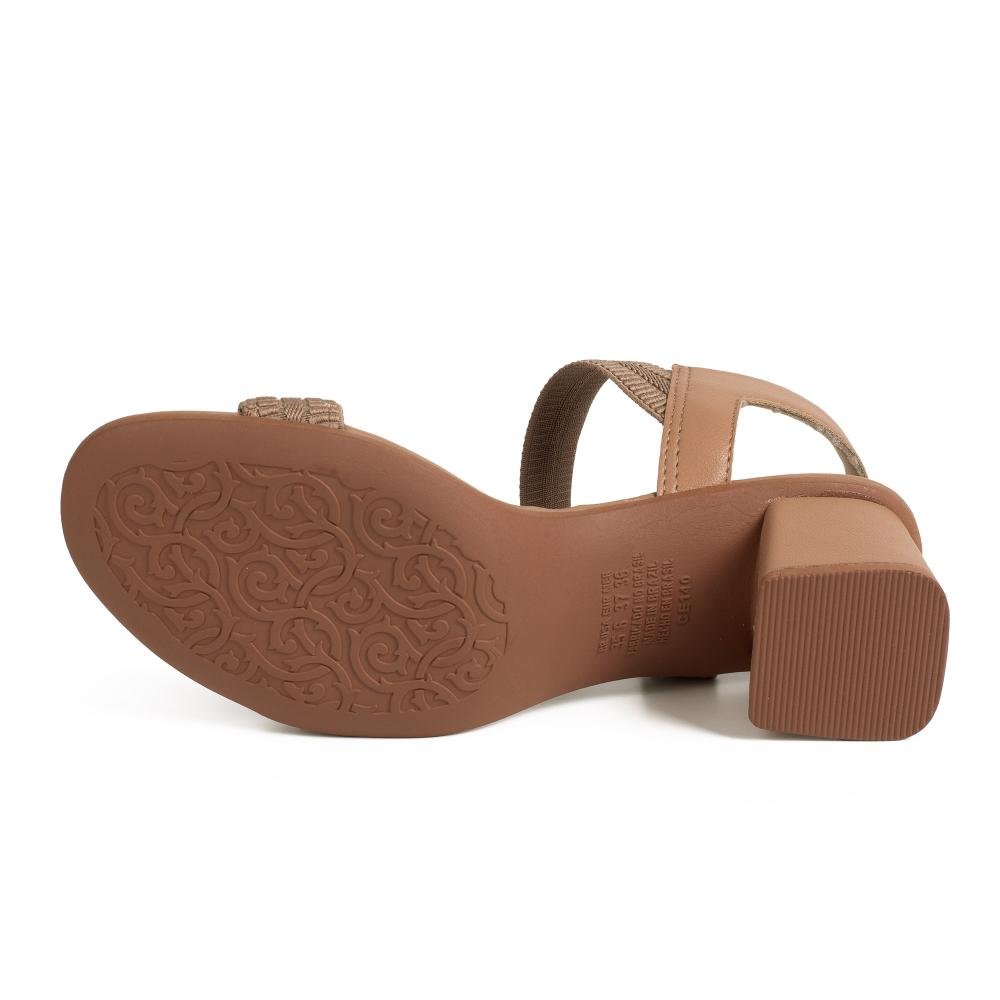 Sandália Campesí de Salto Bloco Feminina CE144 Marrom 5