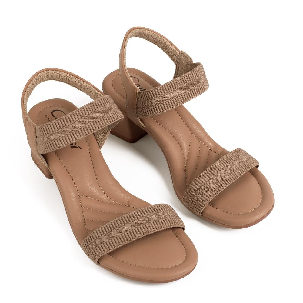 Sandália Campesí de Salto Bloco Feminina CE144 Marrom 6