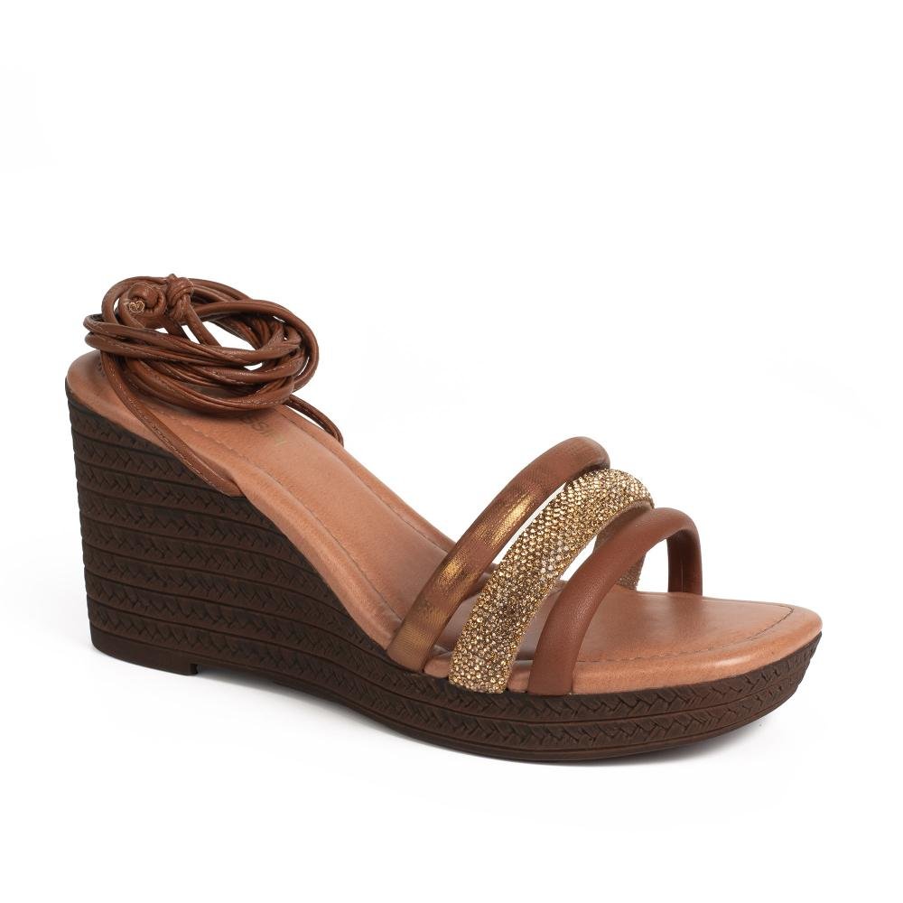 Sandália Mississipi Anabela Metalizada Feminina MF512