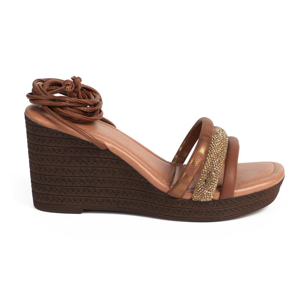 Sandália Mississipi Anabela Metalizada Feminina MF512 Bronze 3