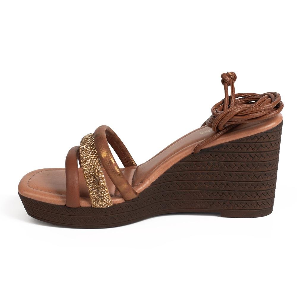 Sandália Mississipi Anabela Metalizada Feminina MF512 Bronze 4