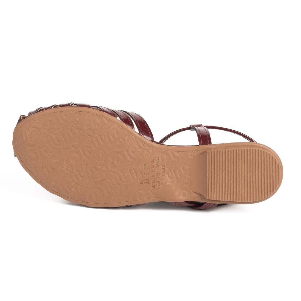 Sandália Mississipi Rasteira Feminina MF562 Bordô 5