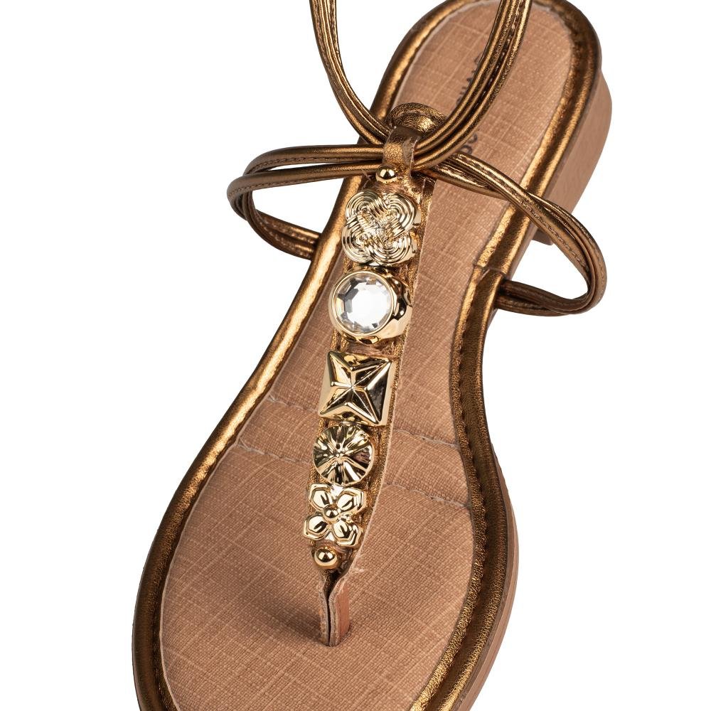 Sandália Mississipi de Salto Bloco Metalizada Feminina MF362 Metalizado Ouro 6