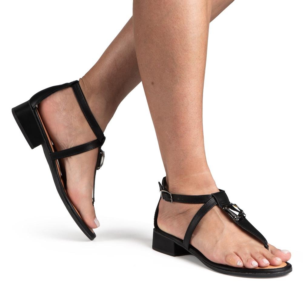 Sandália Mississipi de Salto Baixo Feminina MF121 Preto 2