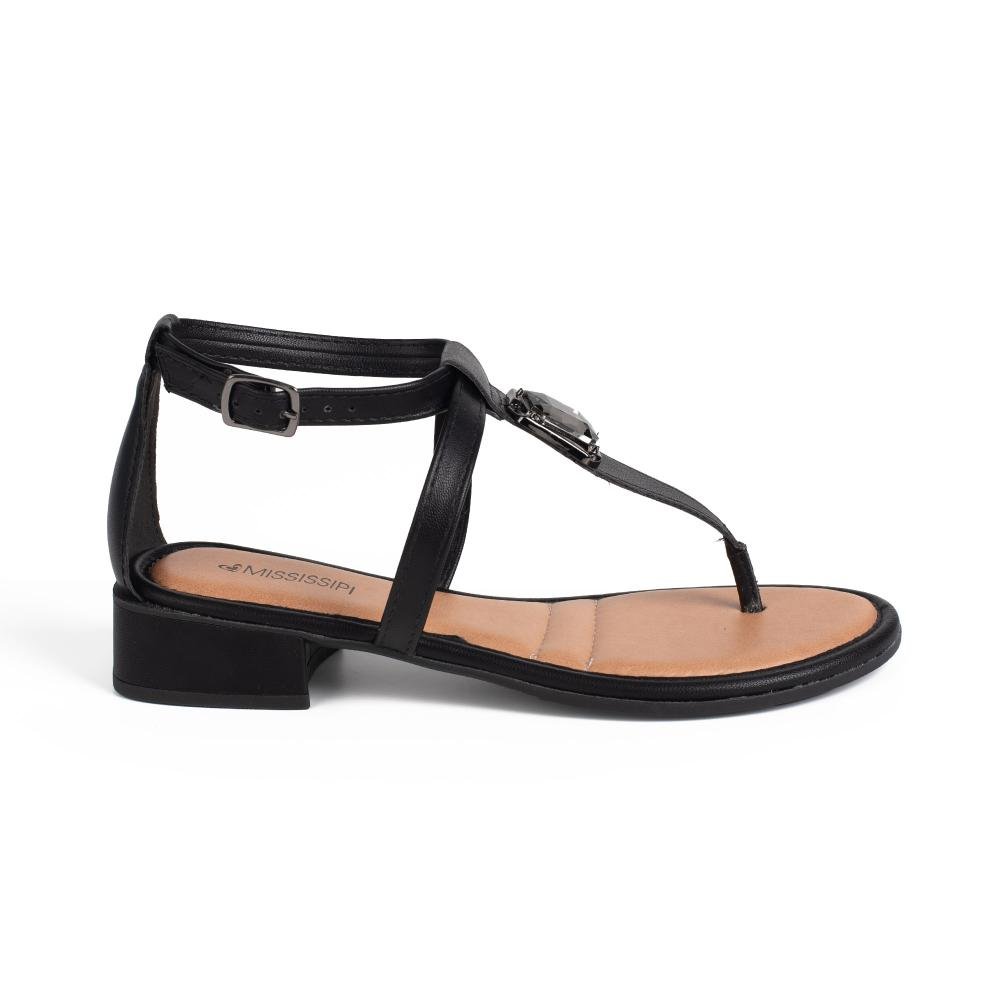 Sandália Mississipi de Salto Baixo Feminina MF121 Preto 3