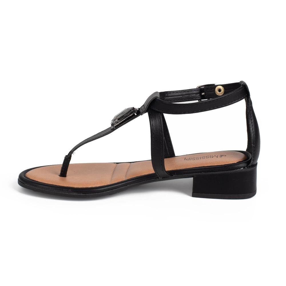 Sandália Mississipi de Salto Baixo Feminina MF121 Preto 4