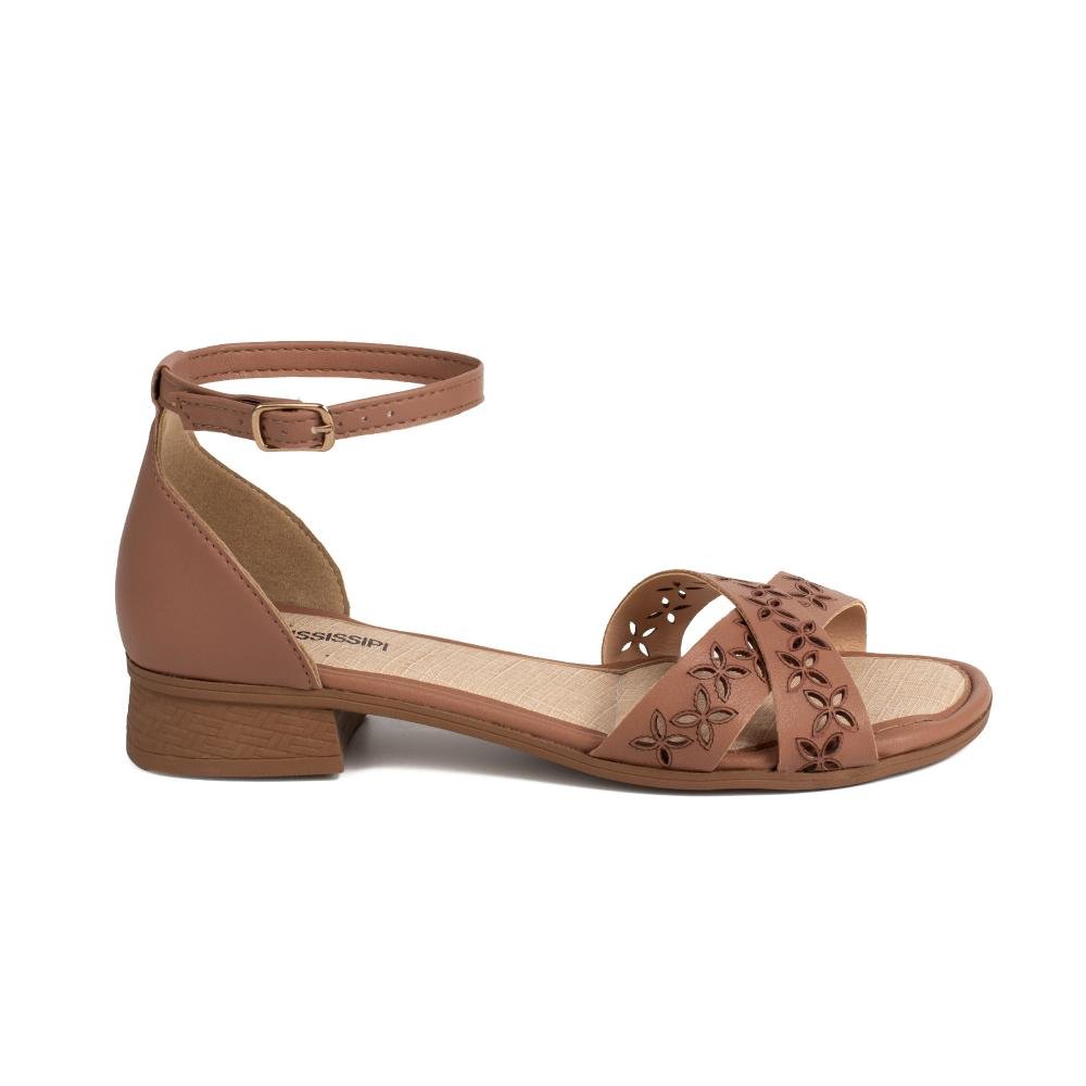 Sandália Mississipi de Salto Bloco Feminina MF364 Marrom 3