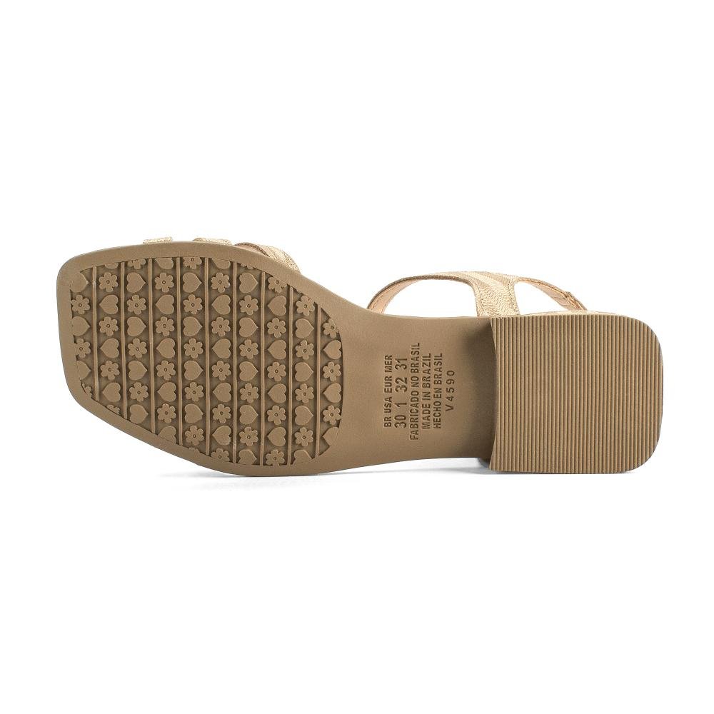 Sandália Pink Cats Infantil de Salto Baixo V5691 Bege 4