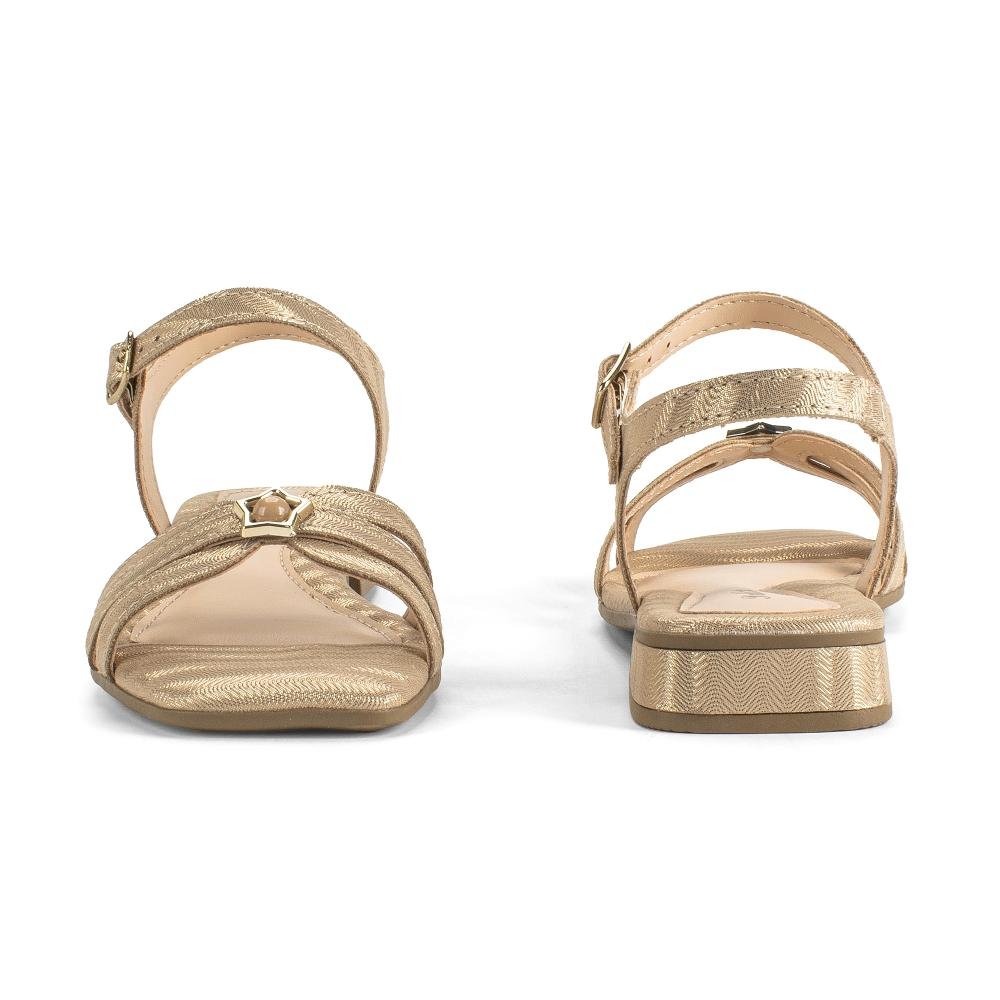 Sandália Pink Cats Infantil de Salto Baixo V5691 Bege 5