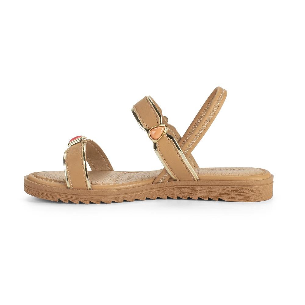 Sandália Pink Cats Infantil Flatform V5951 Bege 3