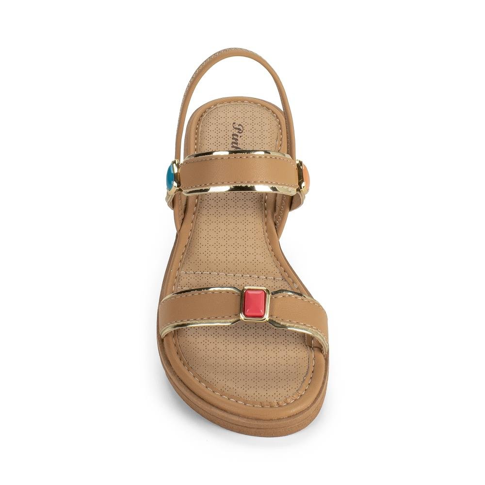 Sandália Pink Cats Infantil Flatform V5951 Bege 5