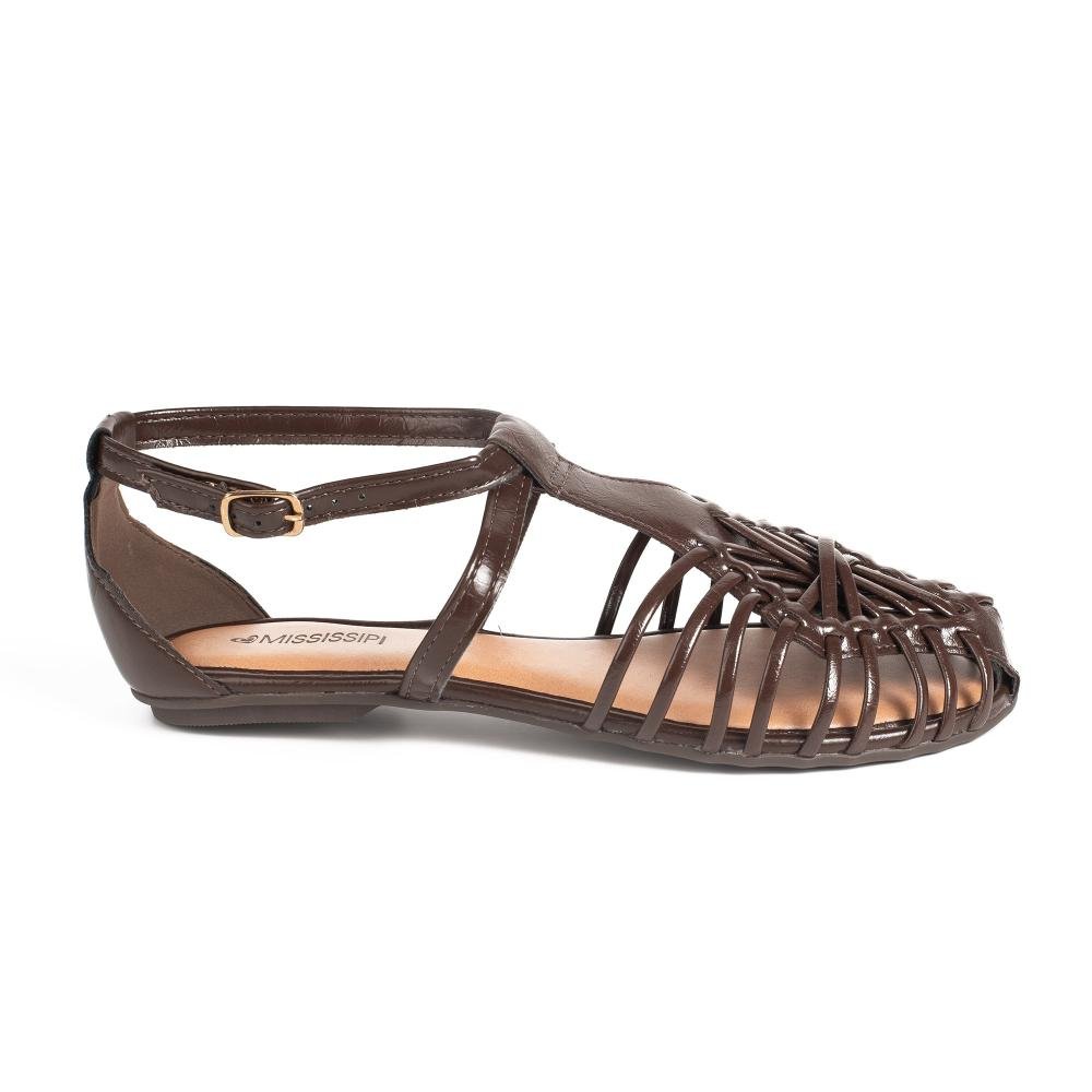 Sandália Mississipi Rasteira Feminina MF561 Café 3