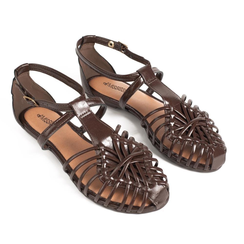 Sandália Mississipi Rasteira Feminina MF561 Café 6