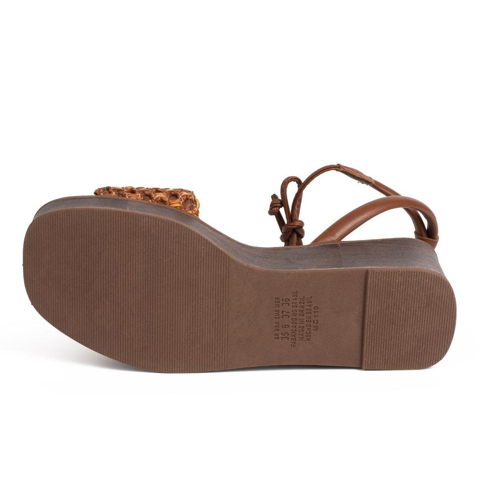 Sandália Mississipi Anabela Feminina MF493 Caramelo 5