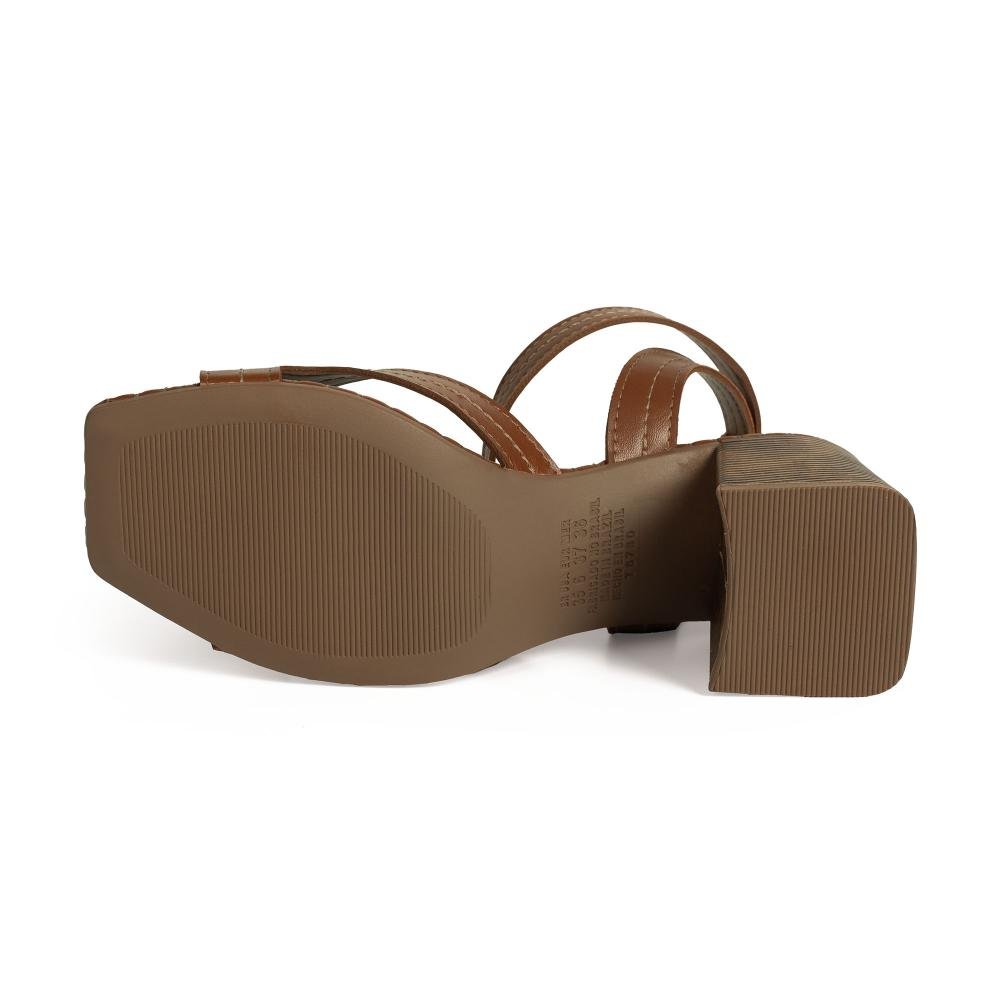 Sandália Tanara de Salto Bloco Feminina T9243 Caramelo 5