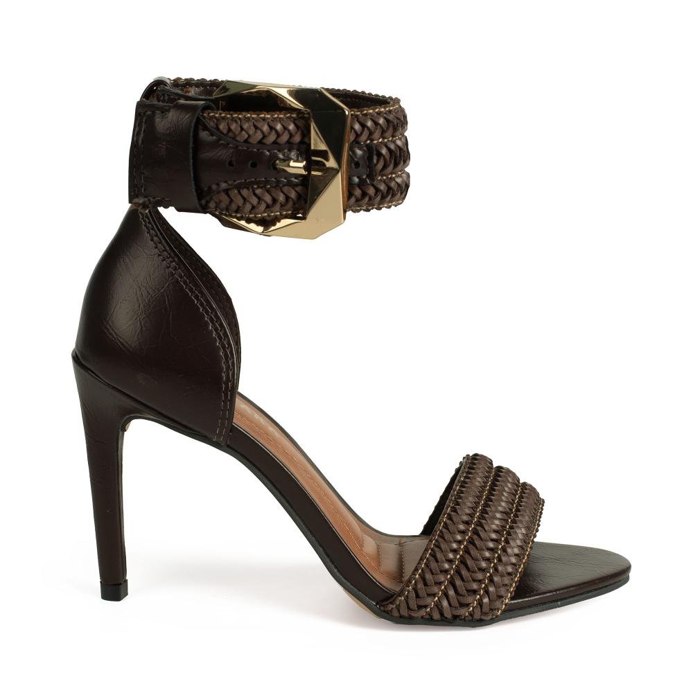 Sandália Tanara de Salto Alto Feminina T9281 Marrom 3