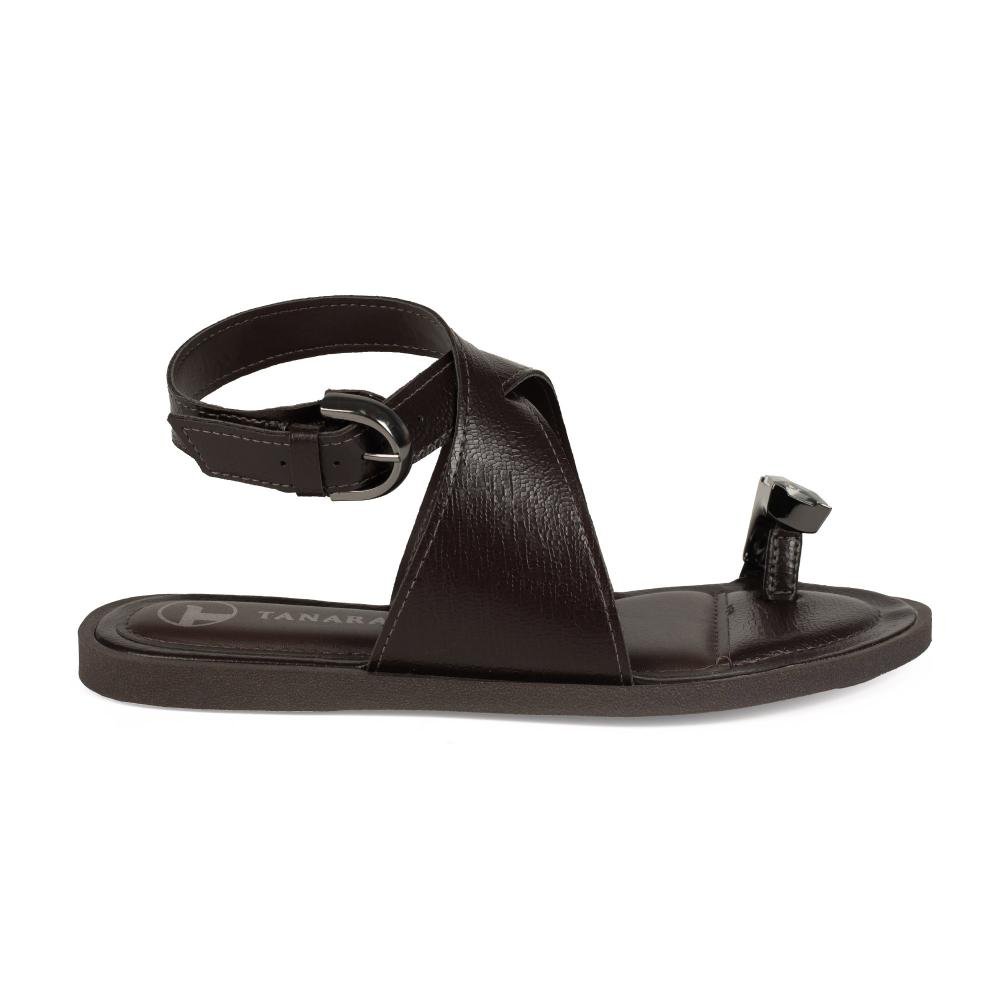 Sandália Tanara Rasteira Feminina T9192 Marrom 3