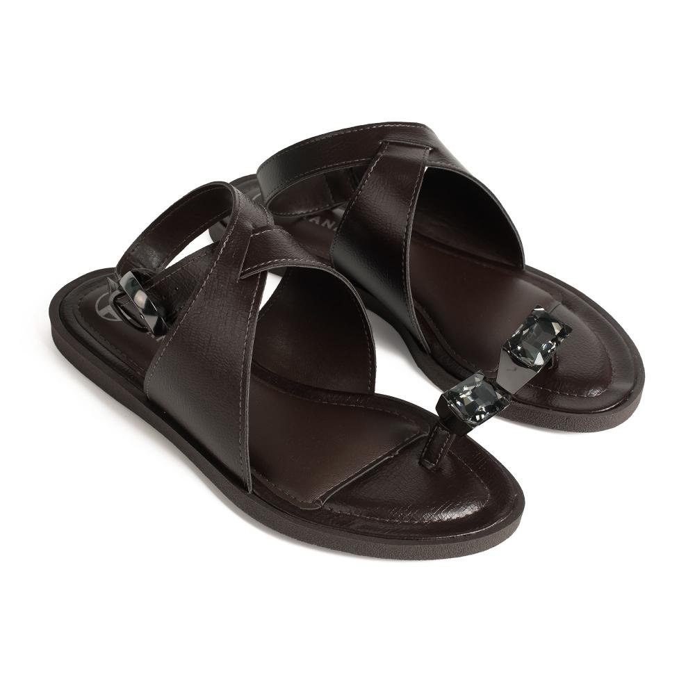 Sandália Tanara Rasteira Feminina T9192 Marrom 6