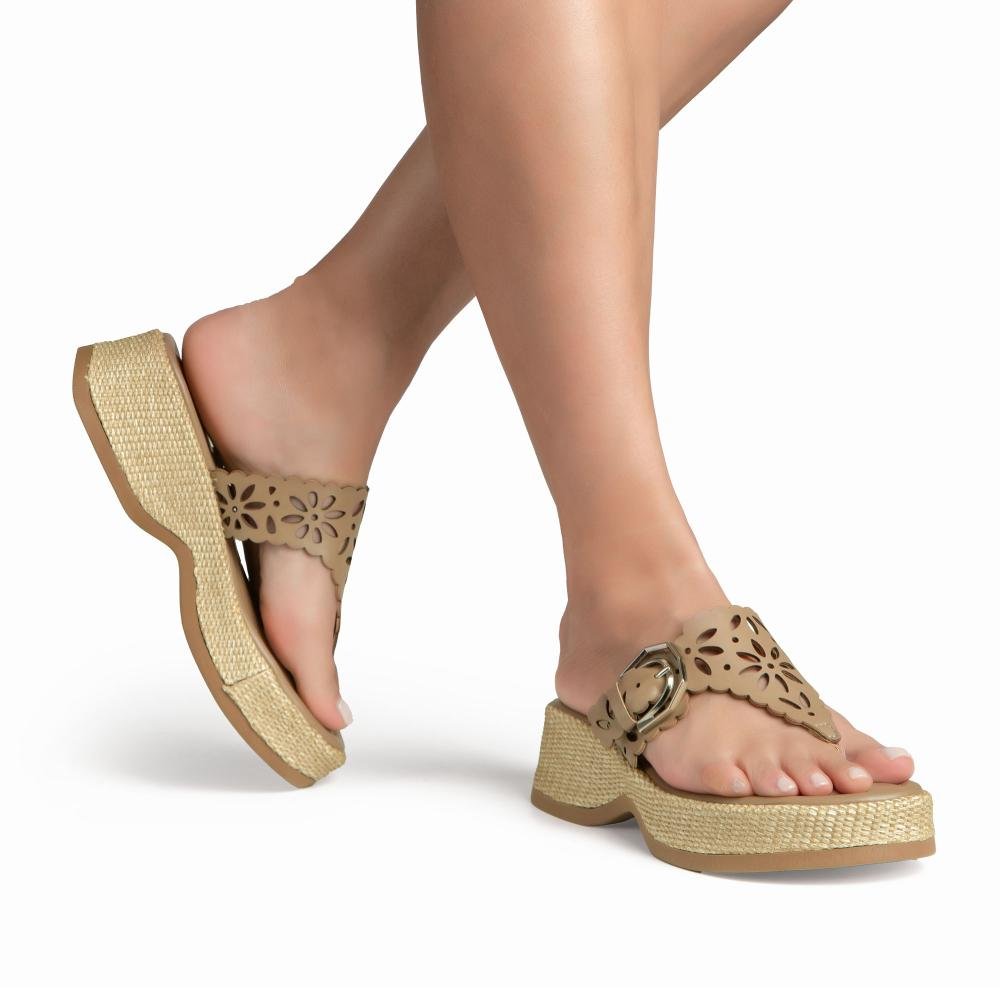 Tamanco Tanara Flatform Feminino T9234 Marrom Claro 2