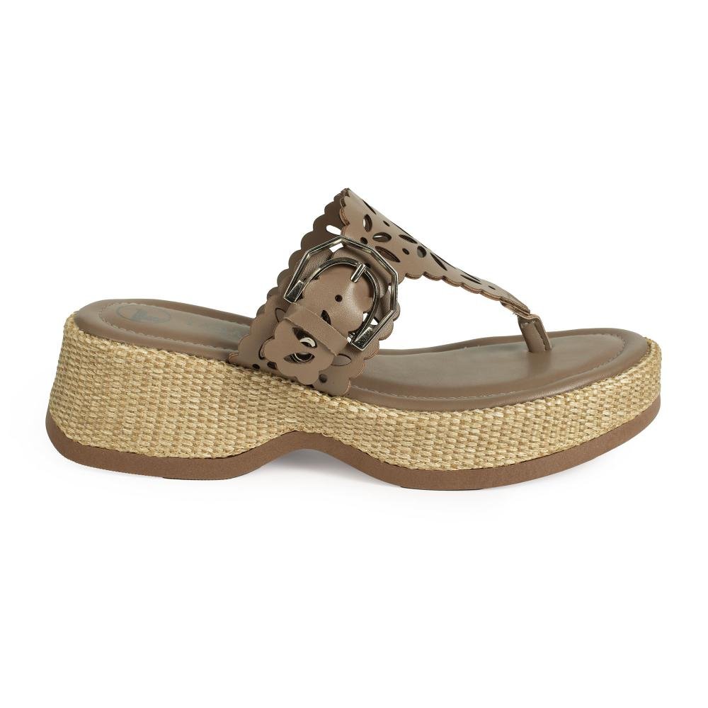 Tamanco Tanara Flatform Feminina T9234 Marrom Claro 3