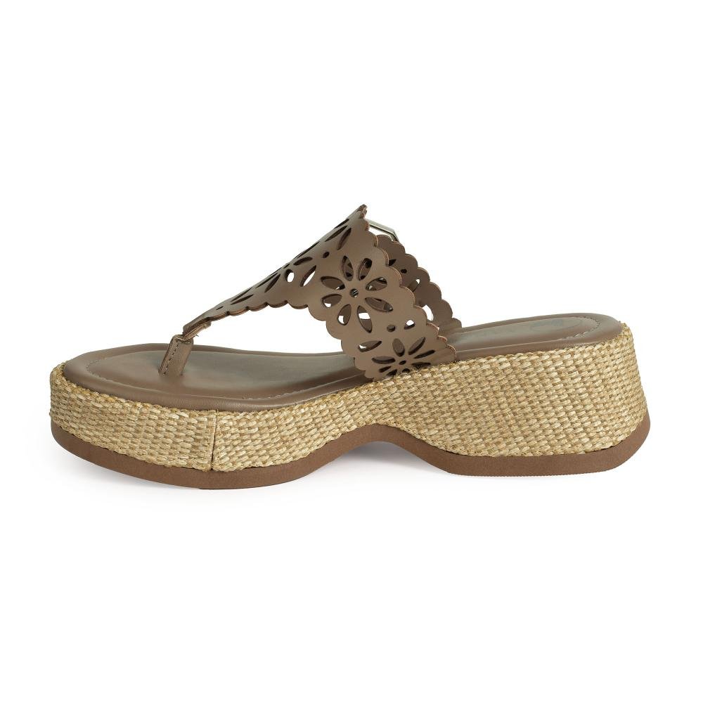 Tamanco Tanara Flatform Feminina T9234 Marrom Claro 4
