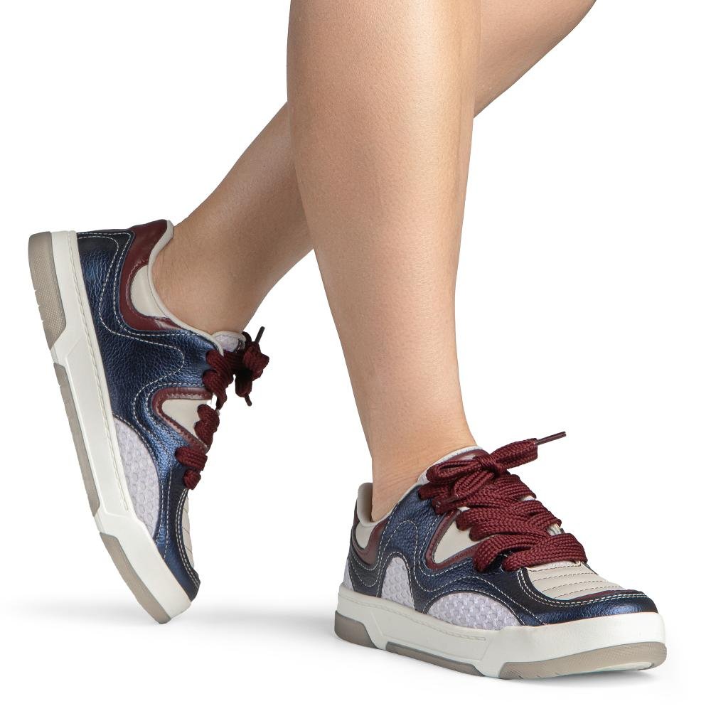 Tênis Tanara Casual Em Couro Feminino T9331 Multicores 2