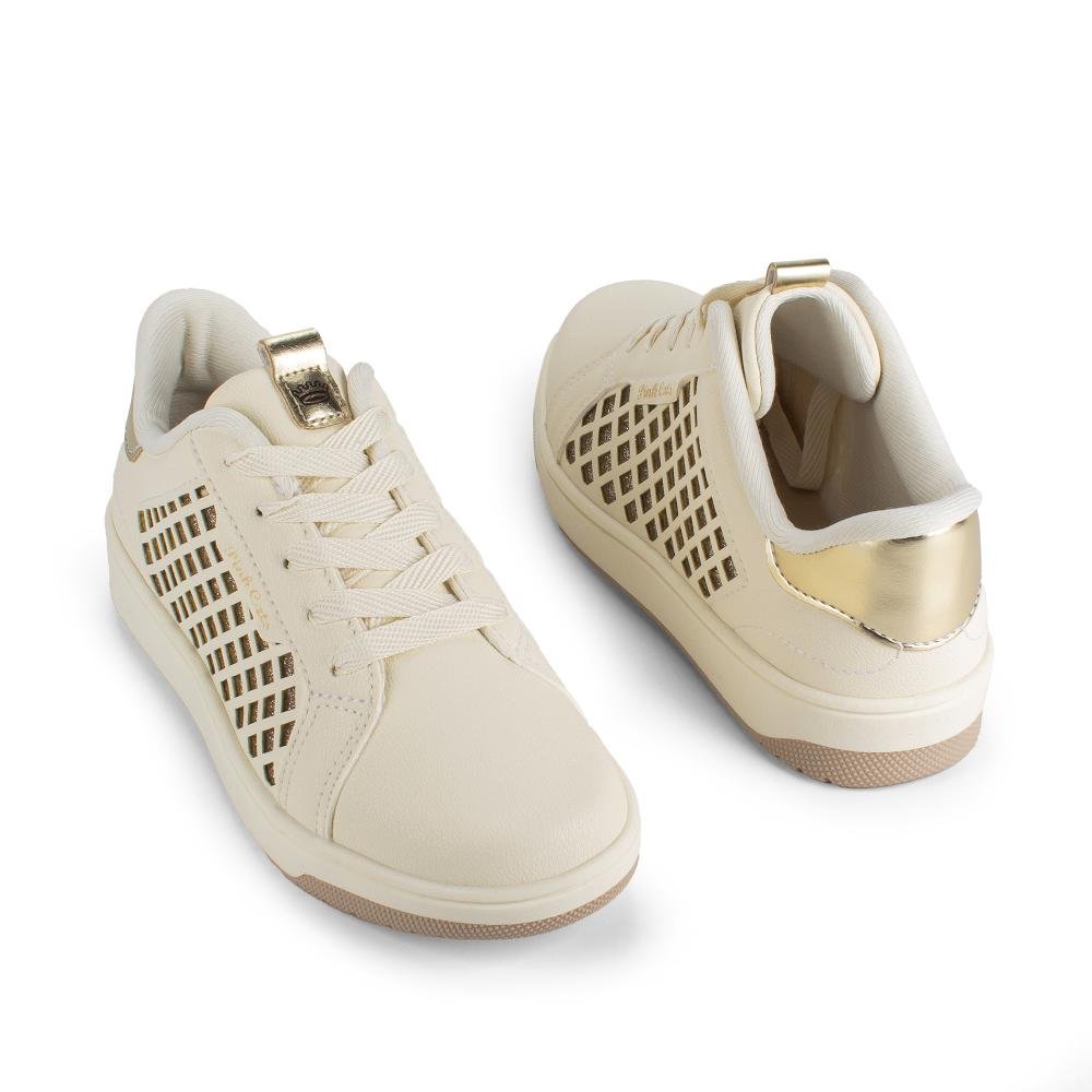 Tênis Pink Cats Infantil Casual V5624 Bege Claro 6