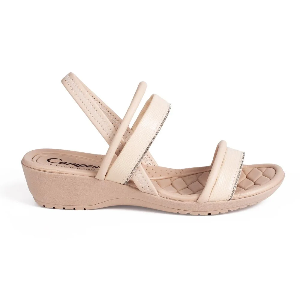 Sandália Campesí Anabela Feminina CE211 Bege Claro 3