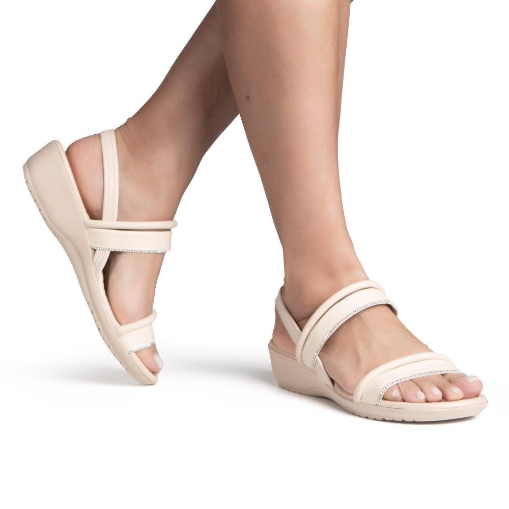 Sandália Campesí Anabela Feminina CE211 Bege Claro 2