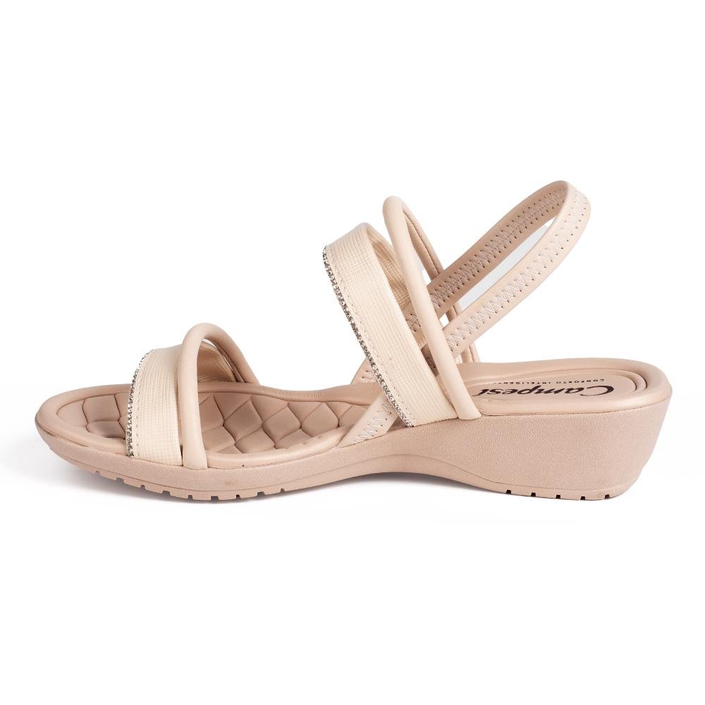 Sandália Campesí Anabela Feminina CE211 Bege Claro 4