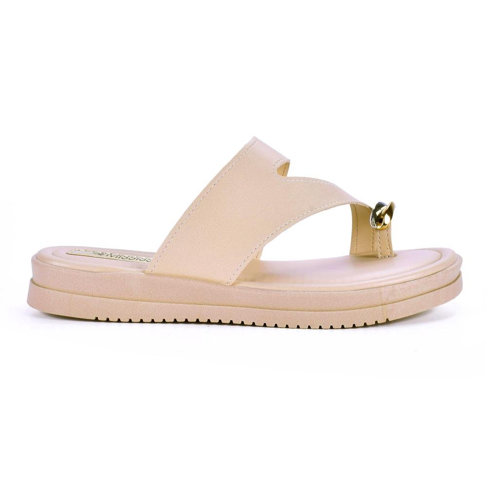 Chinelo Mississipi Flatform Feminina MF113 Bege 2