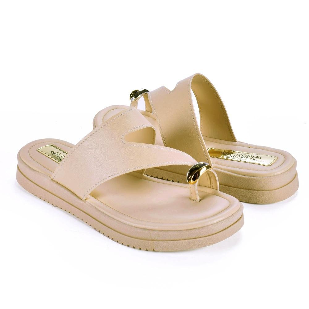 Chinelo Mississipi Flatform Feminina MF113 Bege 7