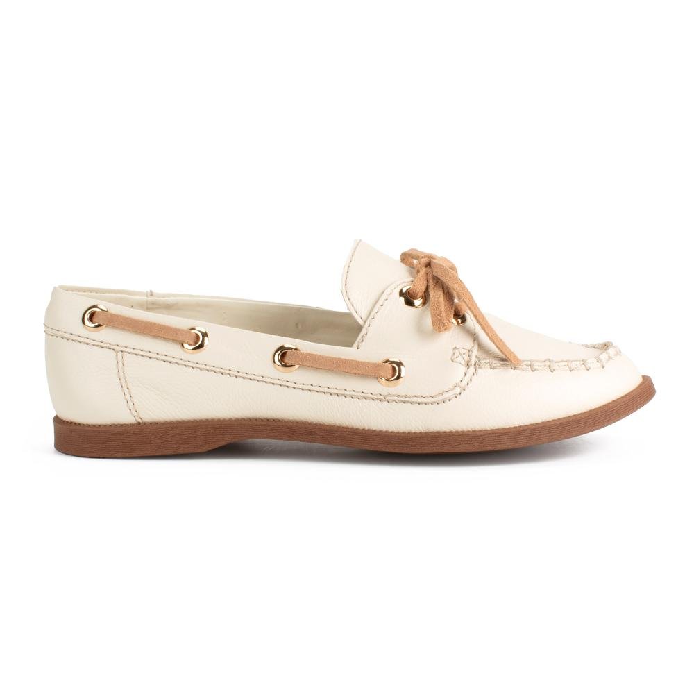 Mocassim Dakota Em Couro Feminino D1071 Bege Claro 3