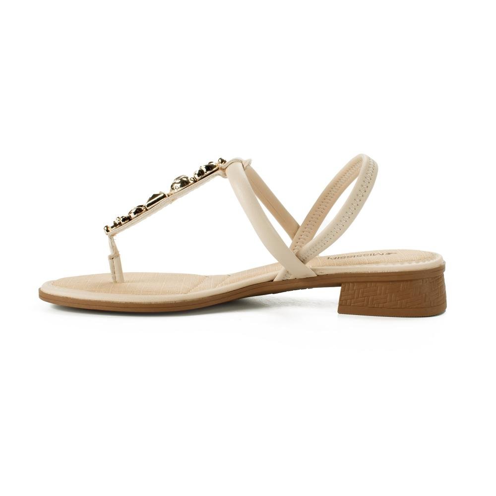Sandália Mississipi de Salto Baixo Feminina MF365 Bege Claro 4