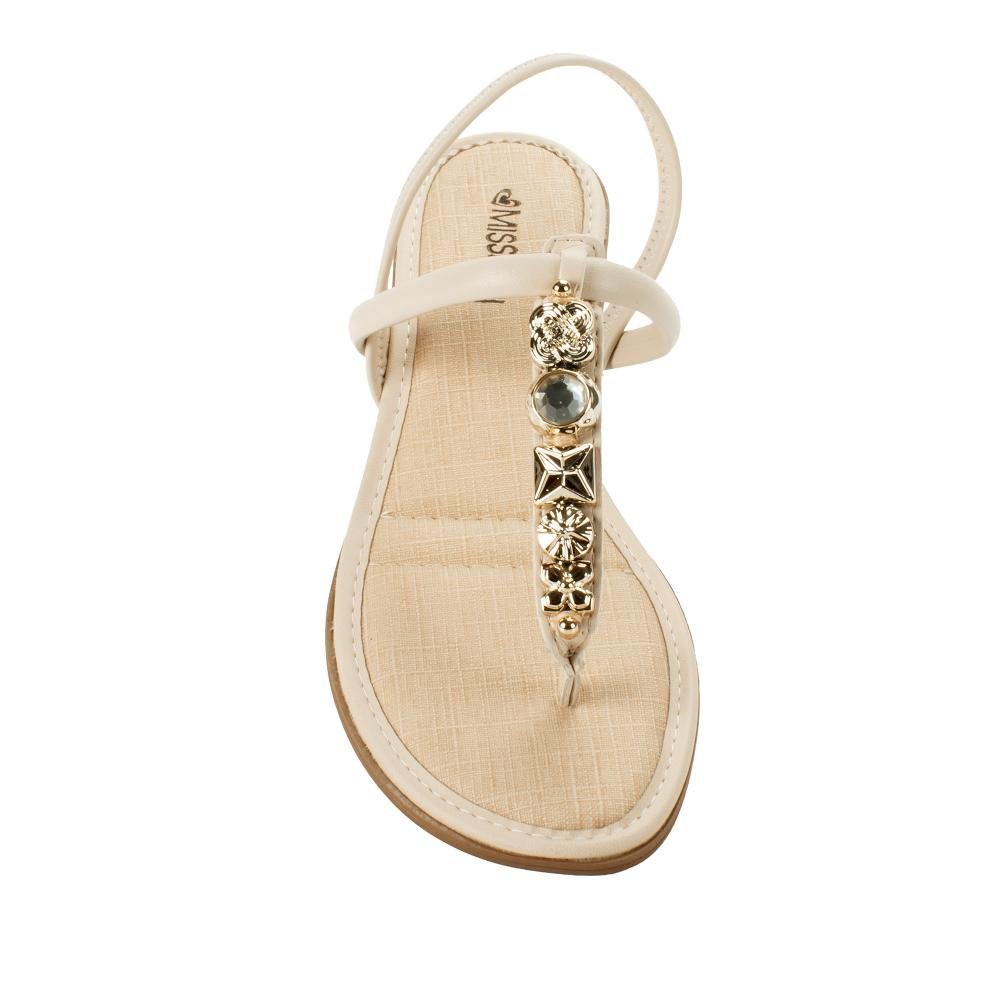 Sandália Mississipi de Salto Baixo Feminina MF365 Bege Claro 6