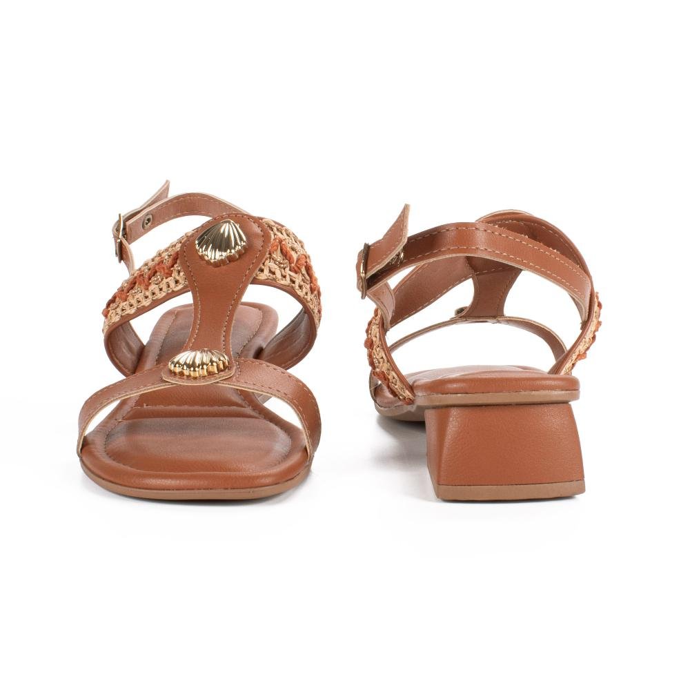 Sandália Mississipi de Salto Bloco Feminina J0531 Caramelo 6