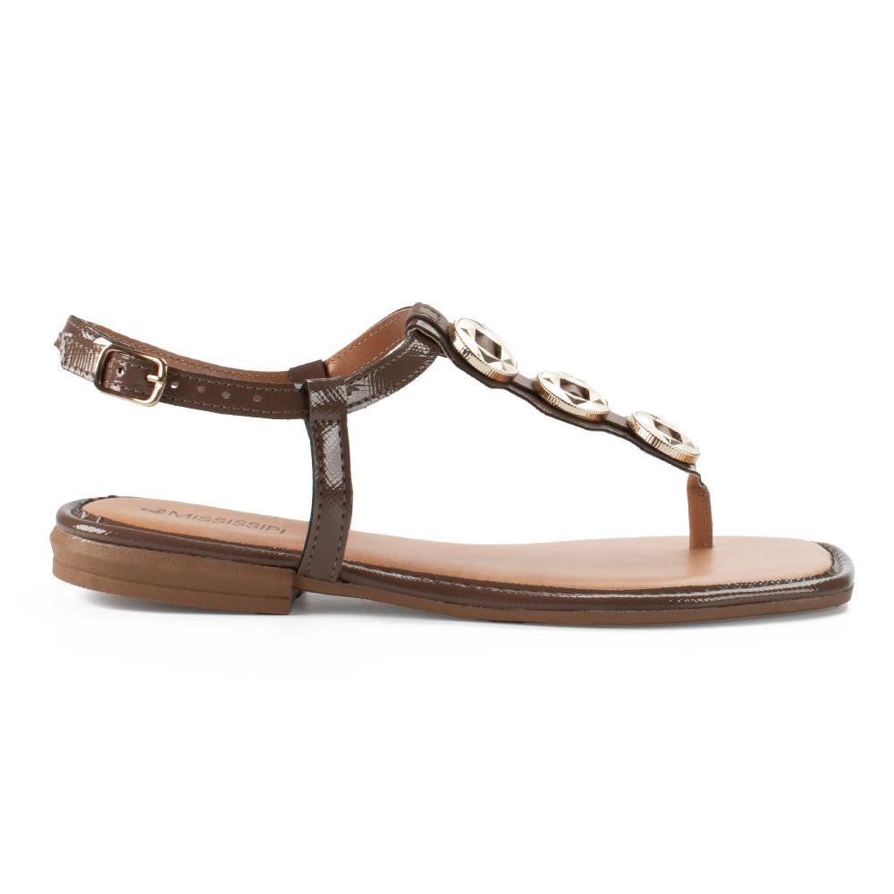 Sandália Mississipi Rasteira Feminina J0191 Marrom 3