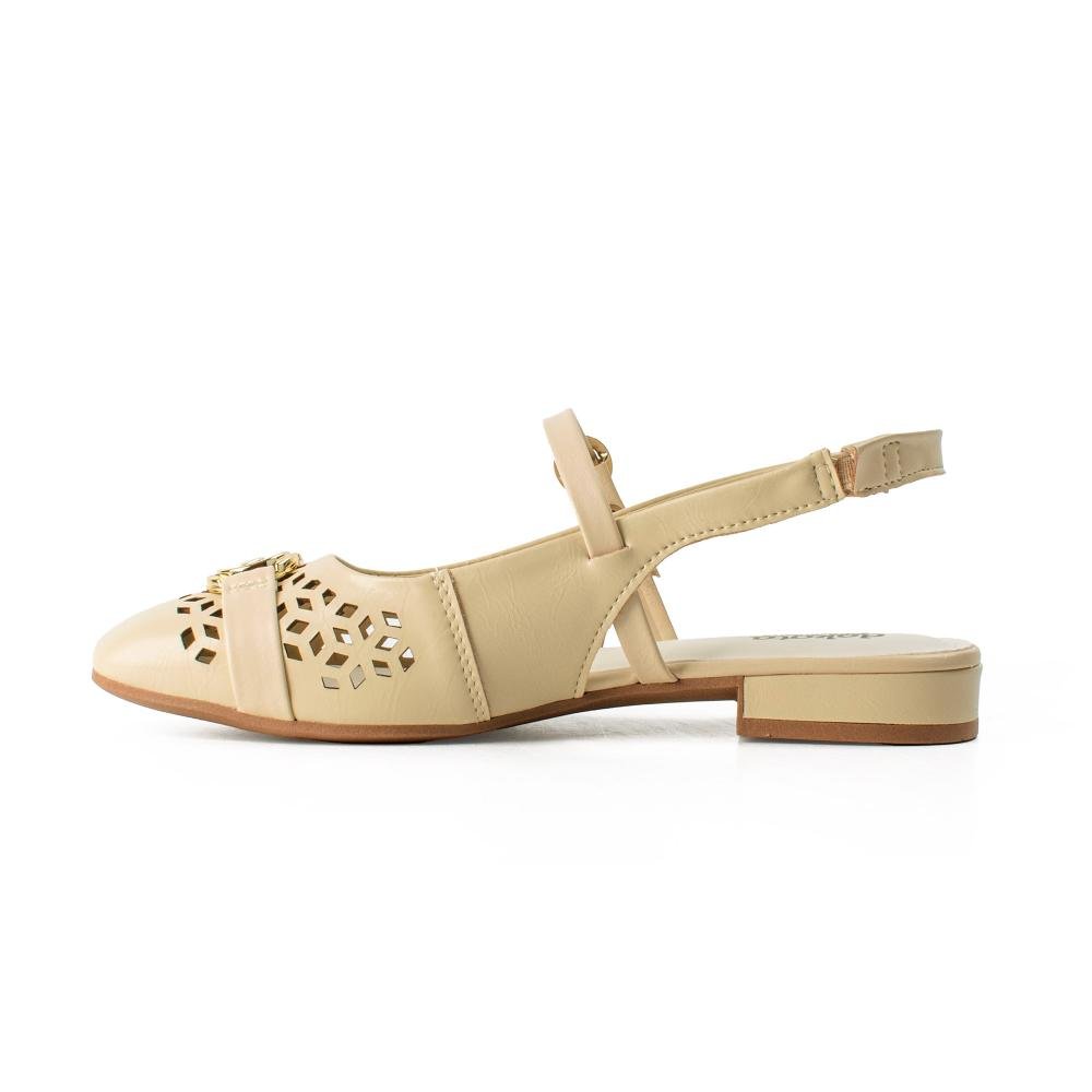 Sapato Dakota de Salto Baixo Feminino D0891 Bege 4