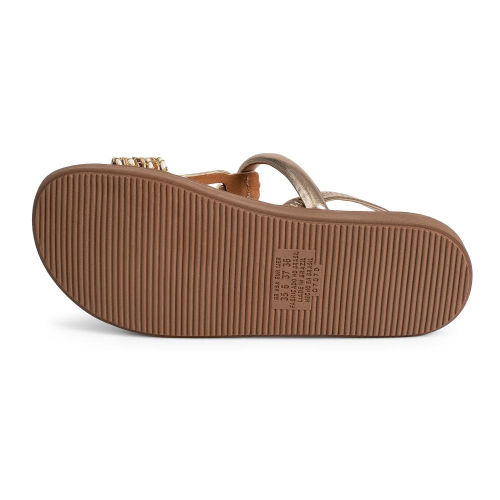 Sandália Mississipi Flatform Metalizada Feminina J0061 Dourado 5
