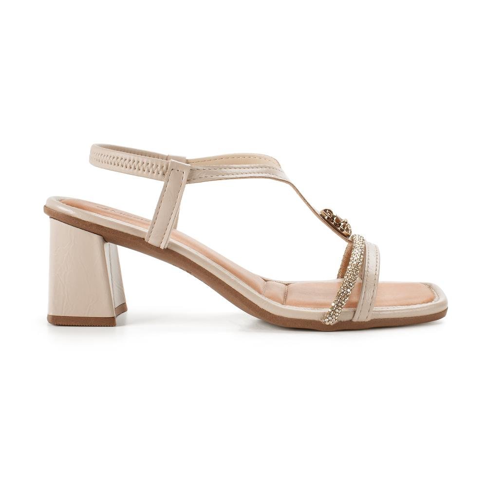 Sandália Mississipi de Salto Bloco Feminina J0491 Bege Claro 3