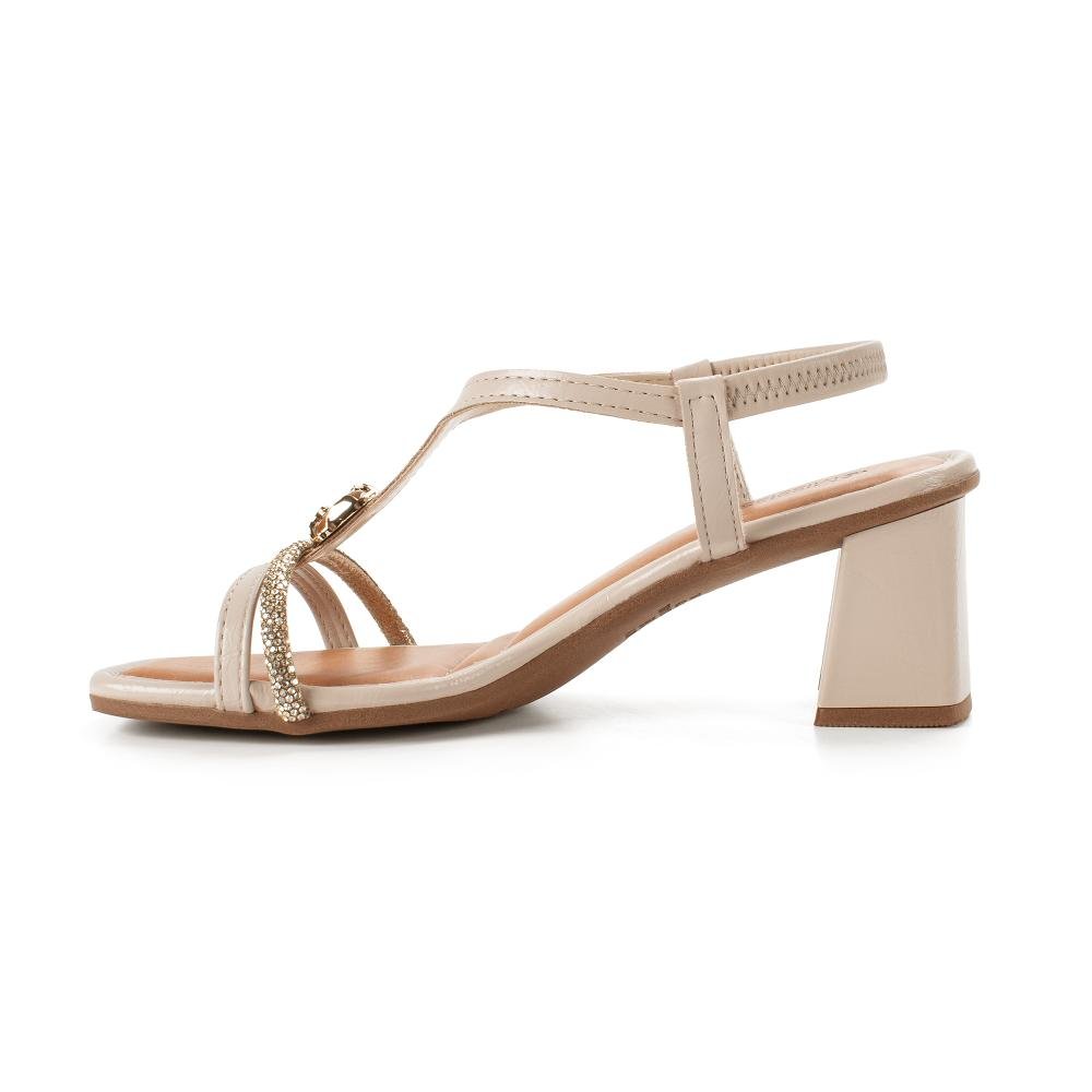 Sandália Mississipi de Salto Bloco Feminina J0491 Bege Claro 4