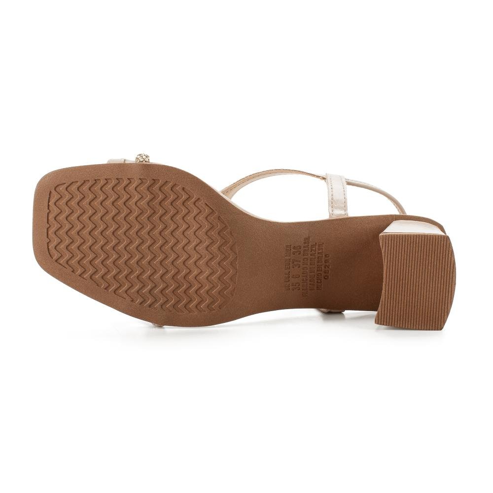 Sandália Mississipi de Salto Bloco Feminina J0491 Bege Claro 5