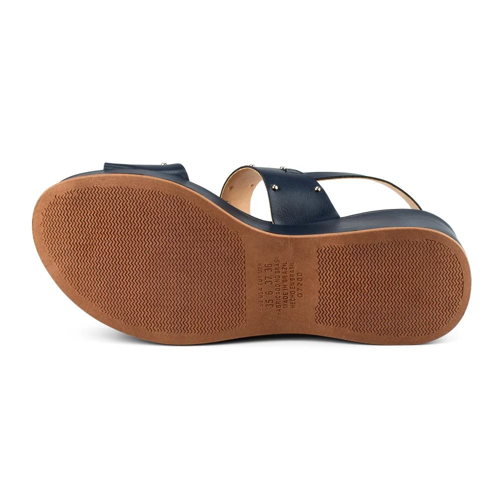 Sandália Mississipi Anabela Feminina MF504 Azul Marinho 4