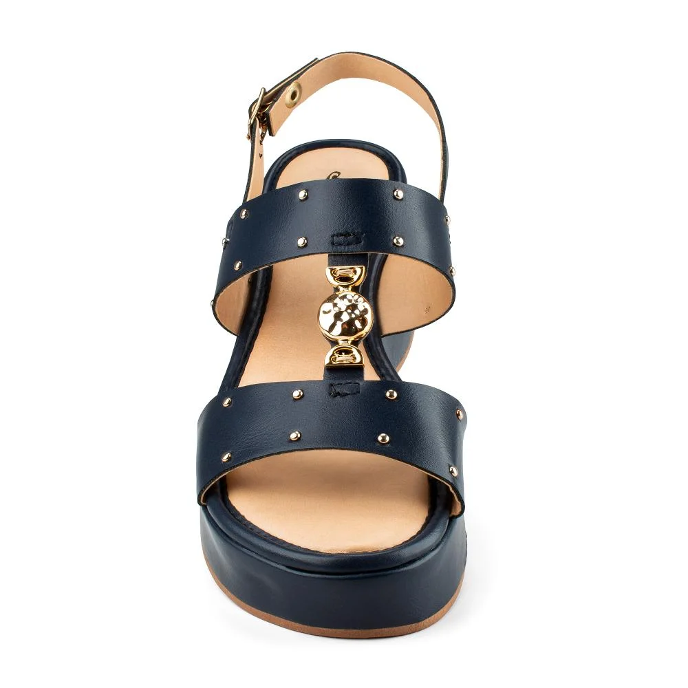 Sandália Mississipi Anabela Feminina MF504 Azul Marinho 5