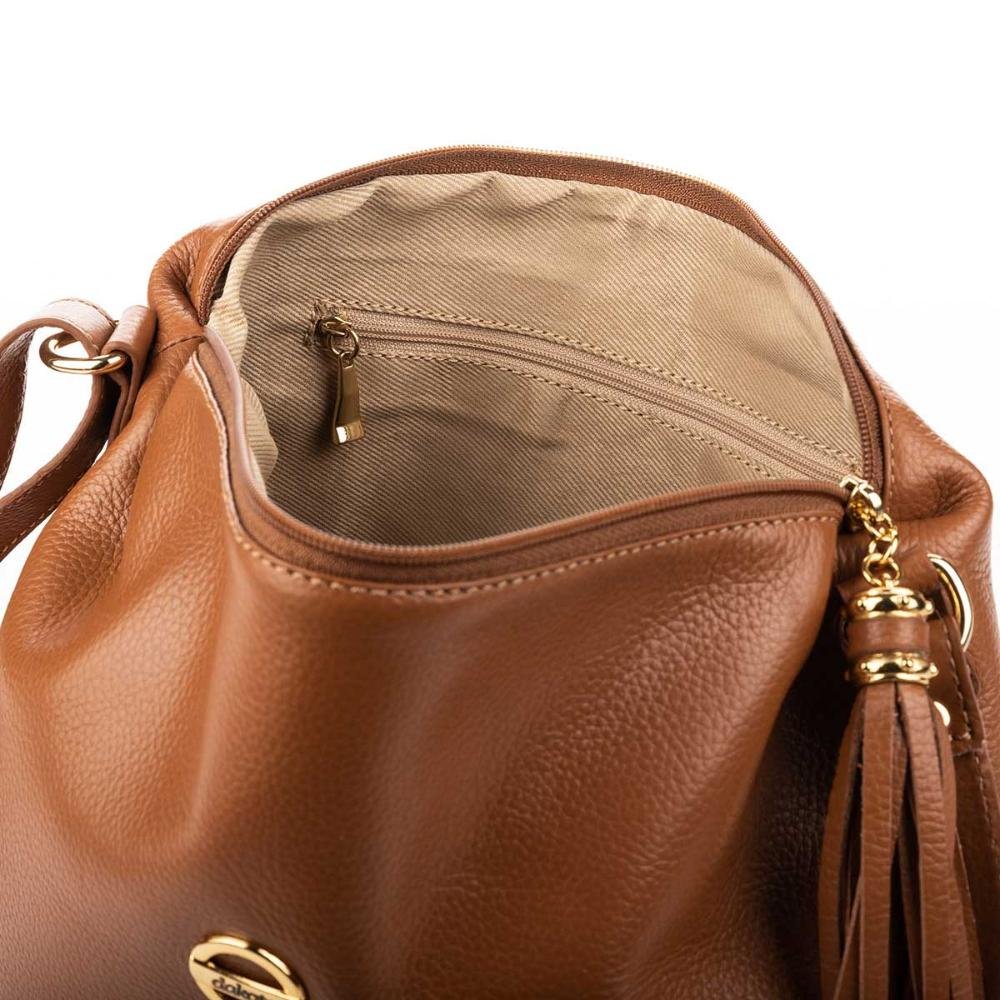 Bolsa Dakota de Couro Feminina G17512 Caramelo 4