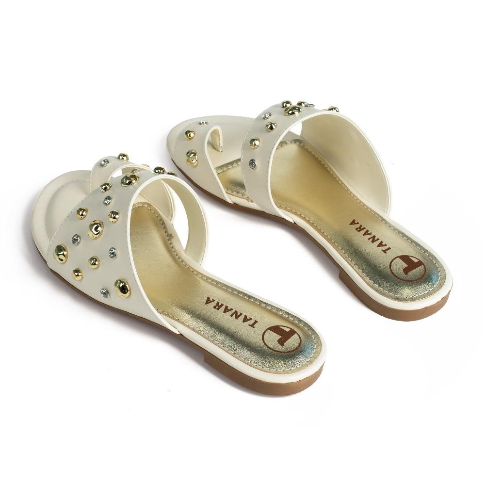 Rasteira Tanara Feminino T9181 Bege Claro 6