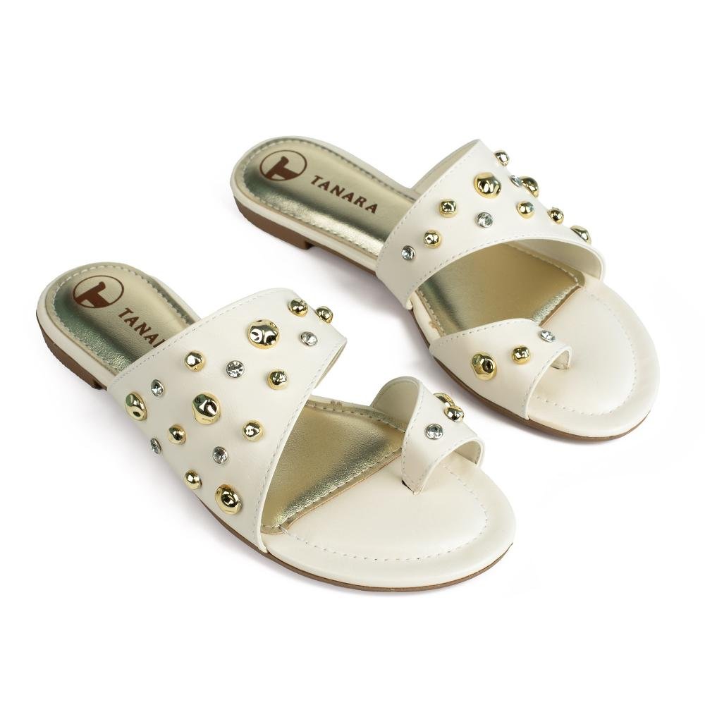 Rasteira Tanara Feminino T9181 Bege Claro 5