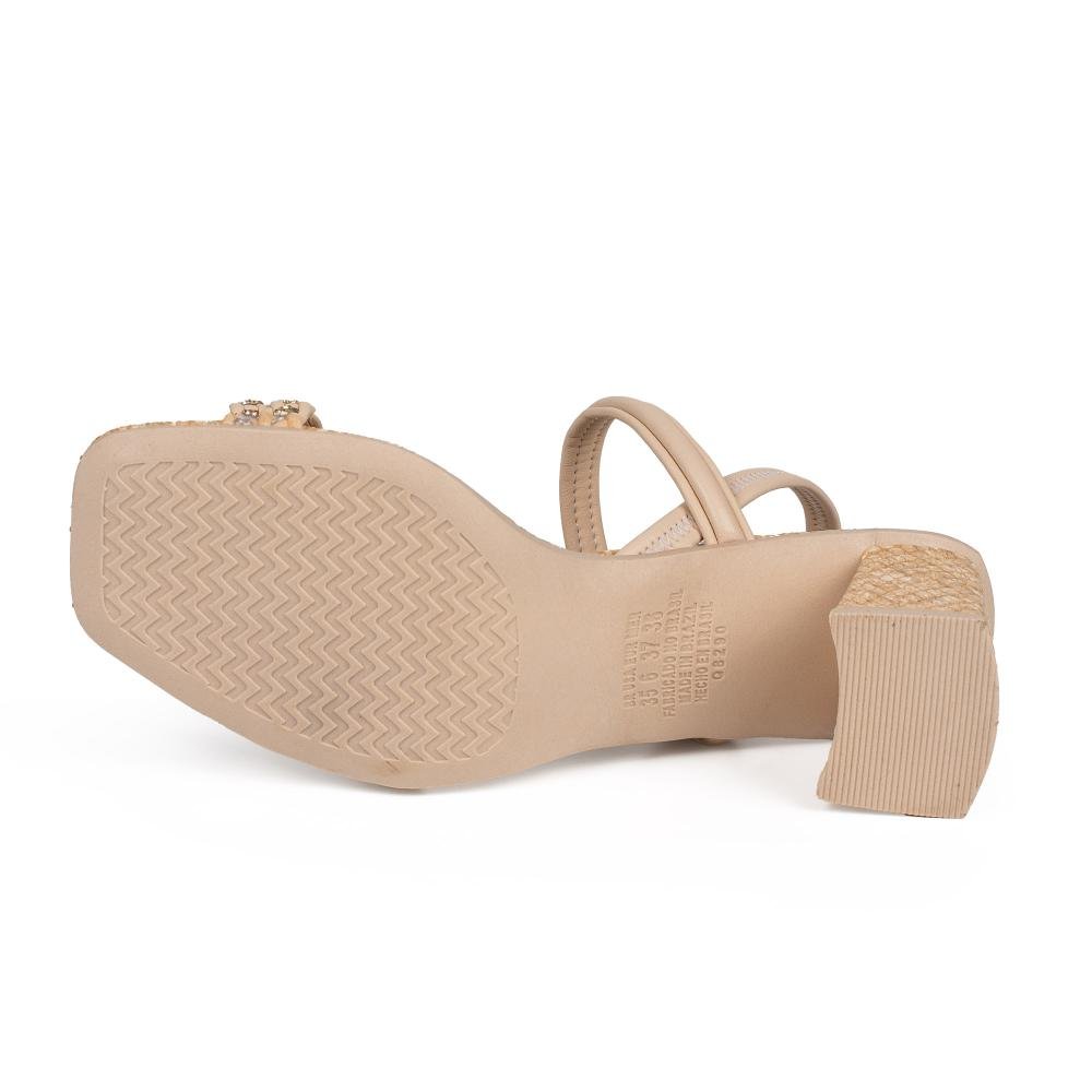 Sandália Mississipi de Salto Bloco Feminina MF811 Bege 4