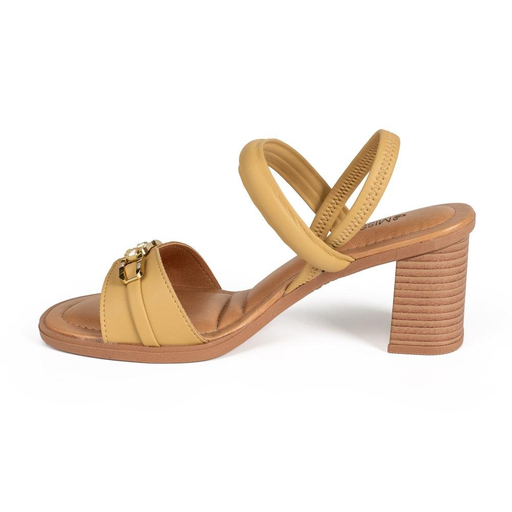 Sandália Mississipi de Salto Bloco Feminina MF761 Amarelo 3