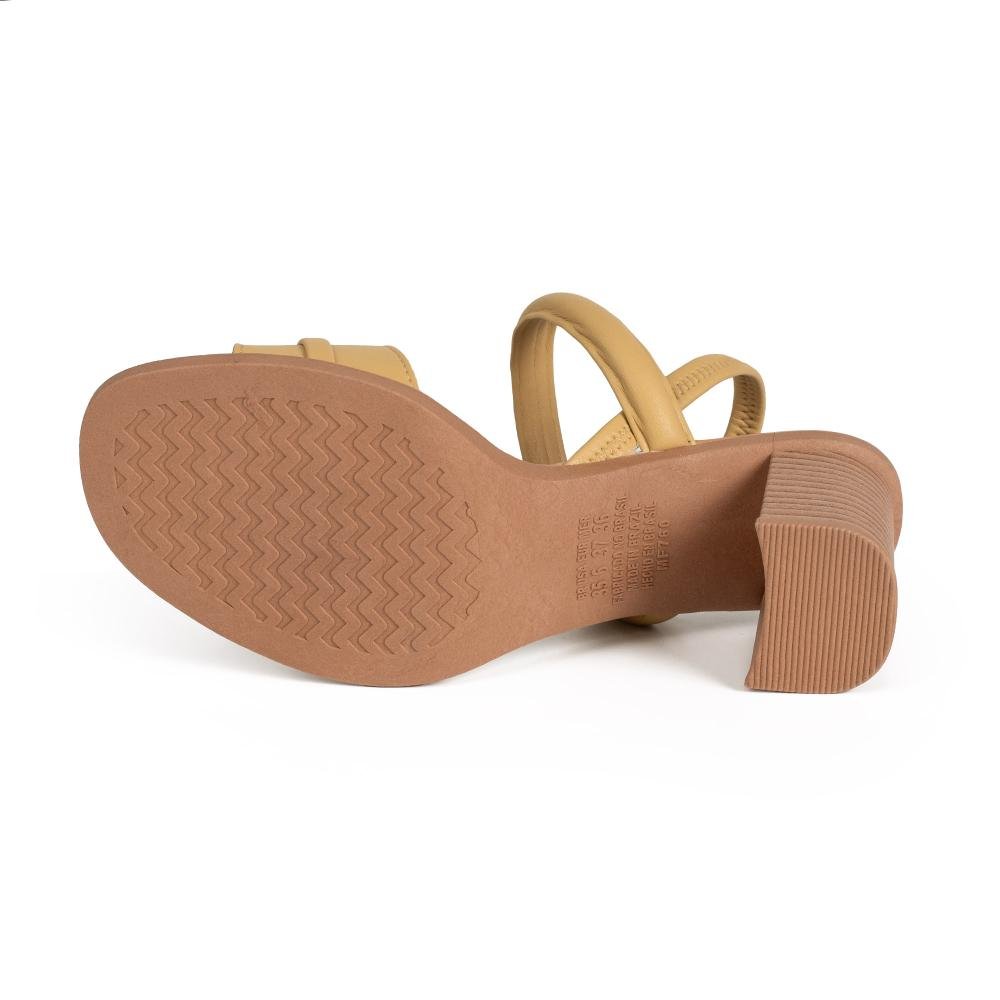 Sandália Mississipi de Salto Bloco Feminina MF761 Amarelo 4